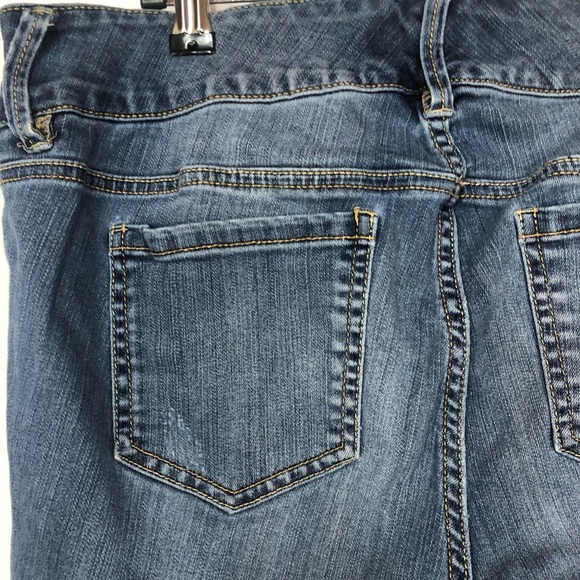 Torrid Distressed Skinny Jeans Triple Button Mid Rise Sz 14R - Picture 5 of 9